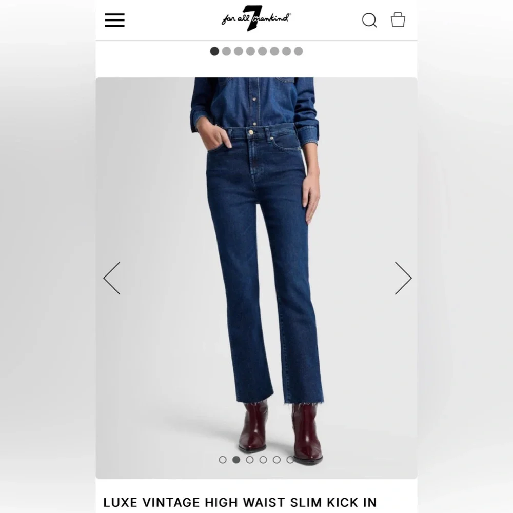 7 For All Mankind The High-Waist Slim Kick Flare Jeans Washed‎ Black SIZE: 27